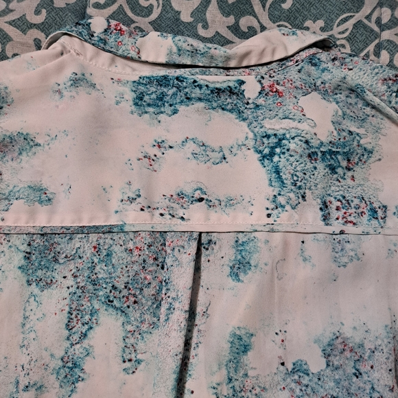 Trendy Mossimo teal watercolor splatter top, L - Picture 10 of 13